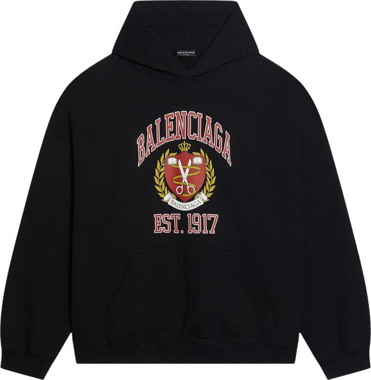 Balenciaga Wide Fit Hoodie 'Black/Red', black