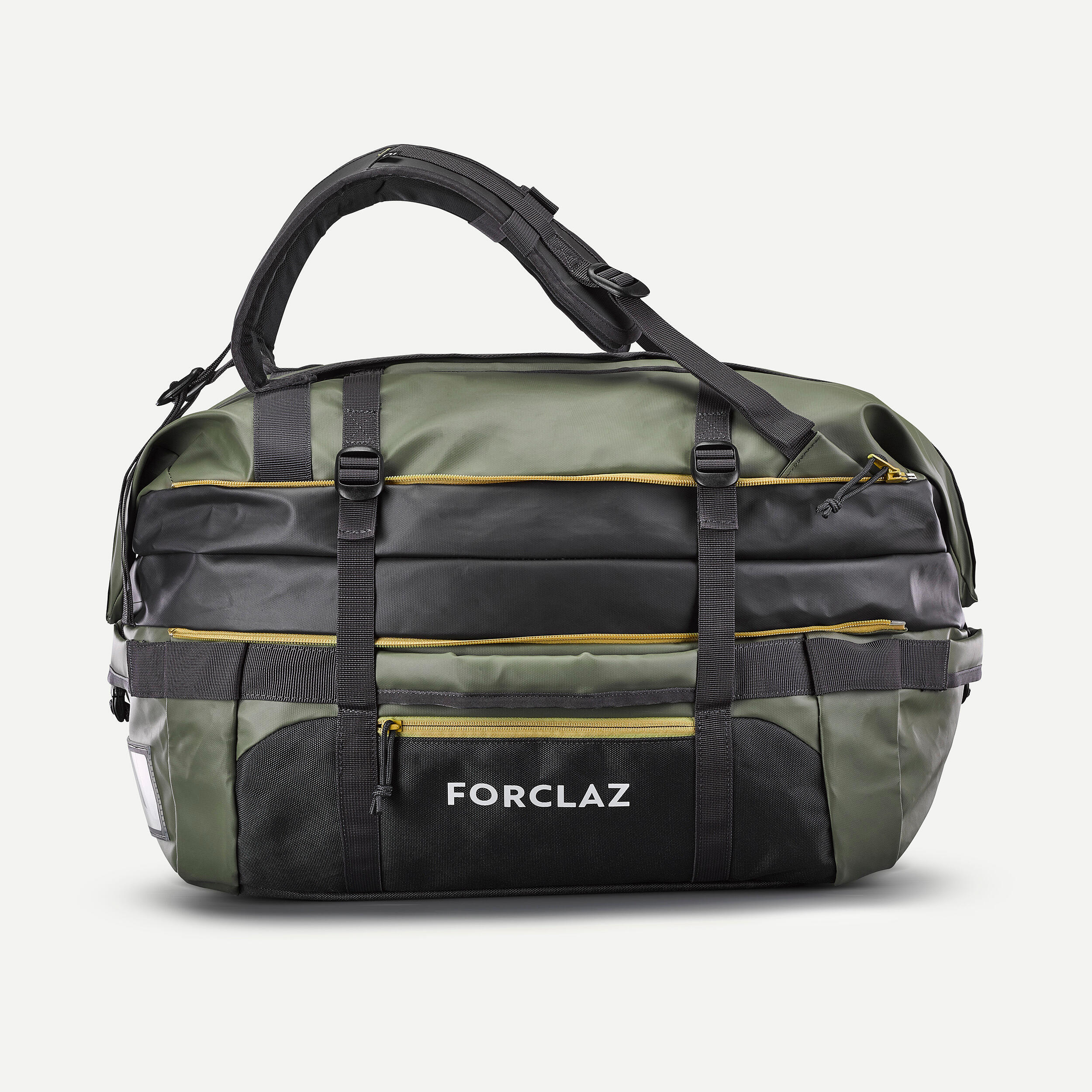 حقيبة نقل Forclaz Duffel 500 Extend 40–60 لتر، أخضر/رمادي