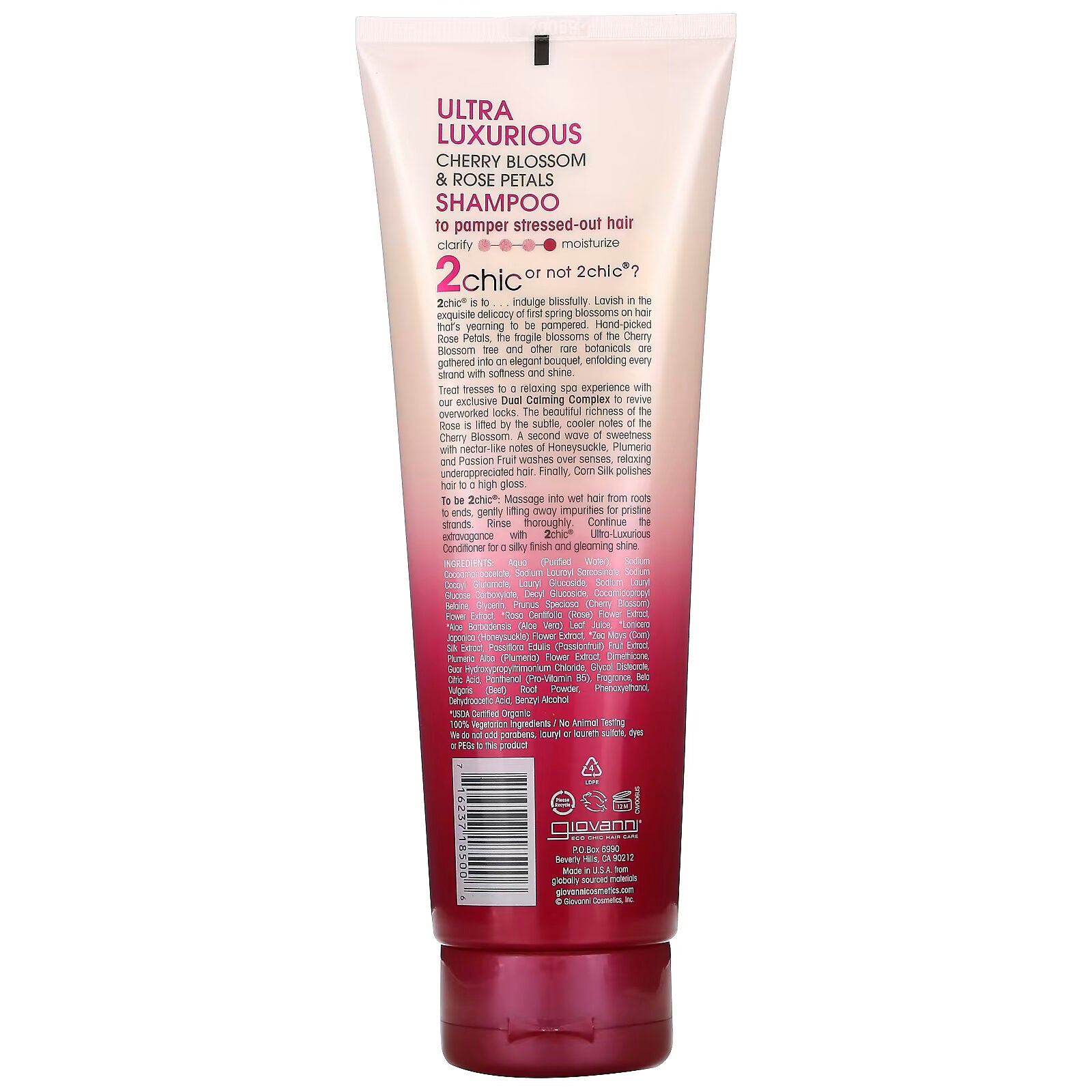 Giovanni, 2chic, Ultra Luxury Shampoo for Tired Hair, Cherry Blossom & Rose Petals, 8.5 fl oz (250 ml)