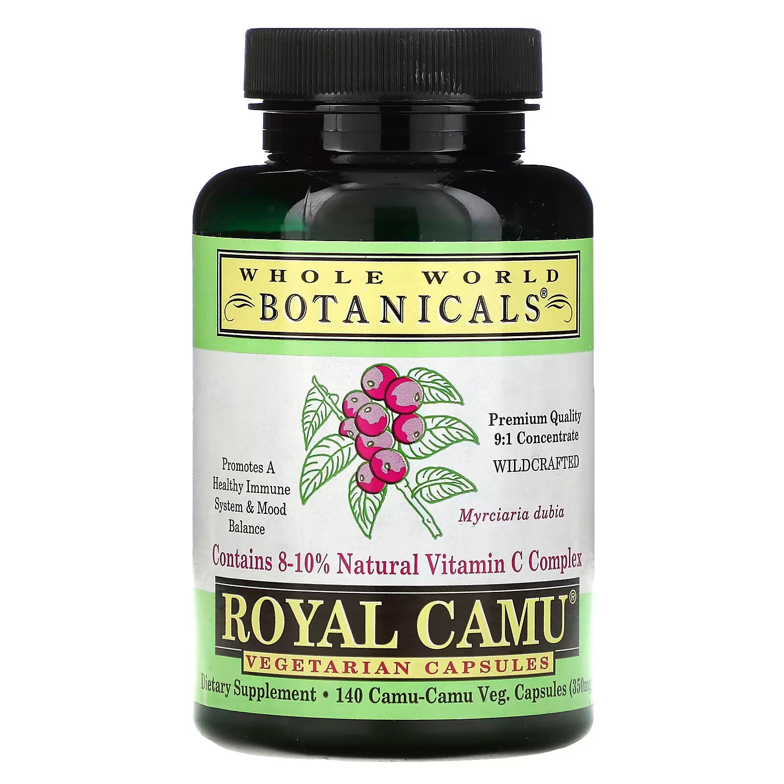 Whole World Botanicals, Royal Camu، 350 مجم، 140 كبسولة نباتية