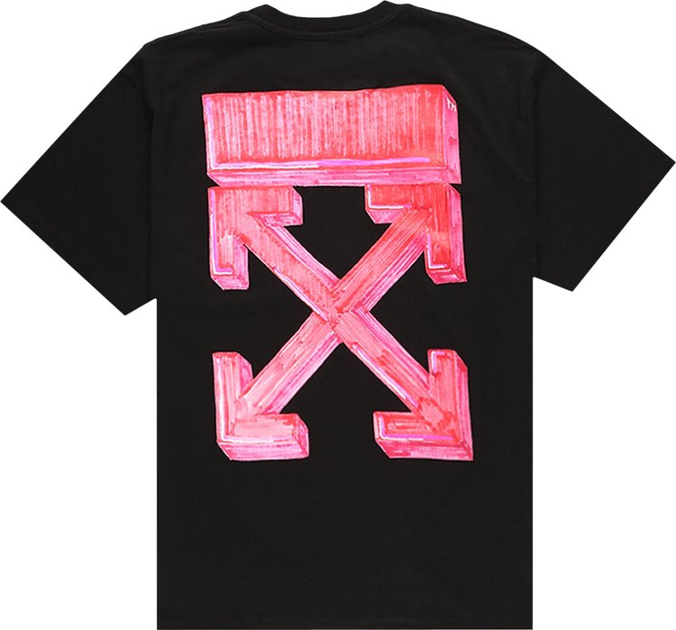 Off-White Marker Short-Sleeve Over Tee 'Black/Red', black