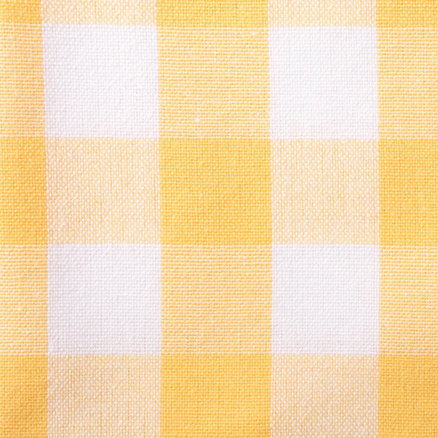 52" Square Yellow and White Checkered Tablecloth