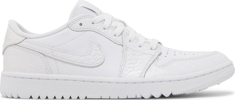 Air Jordan 1 Low Golf White Crocodile Cleats, white