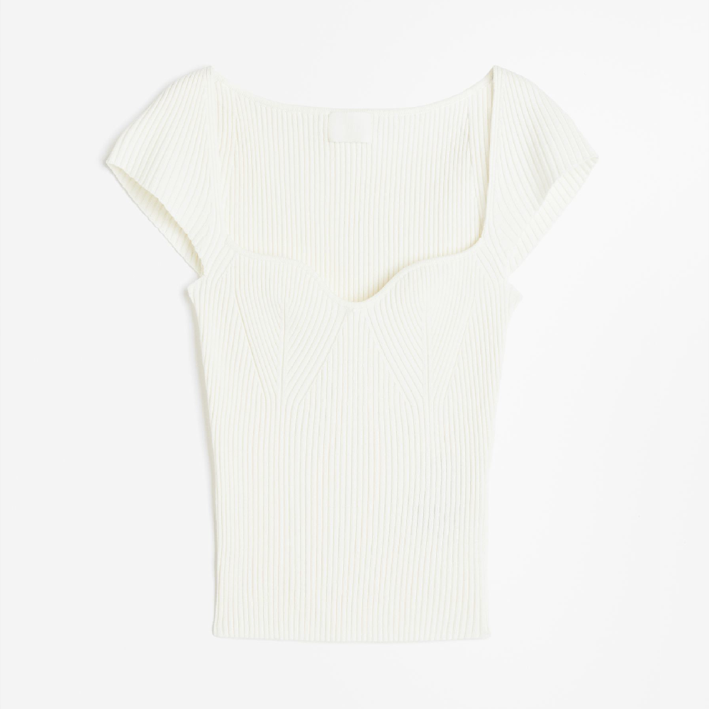 H&M Rib-knit top, cream