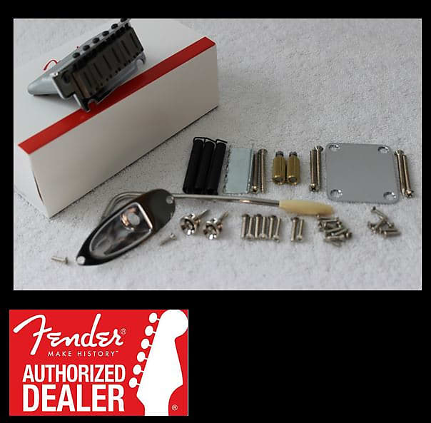 Fender American Standard Chrome Stratocaster Body Hardware Set Strat 099-2050-000 American Standard Stratocaster Tremolo Bridge Assembly, Chrome