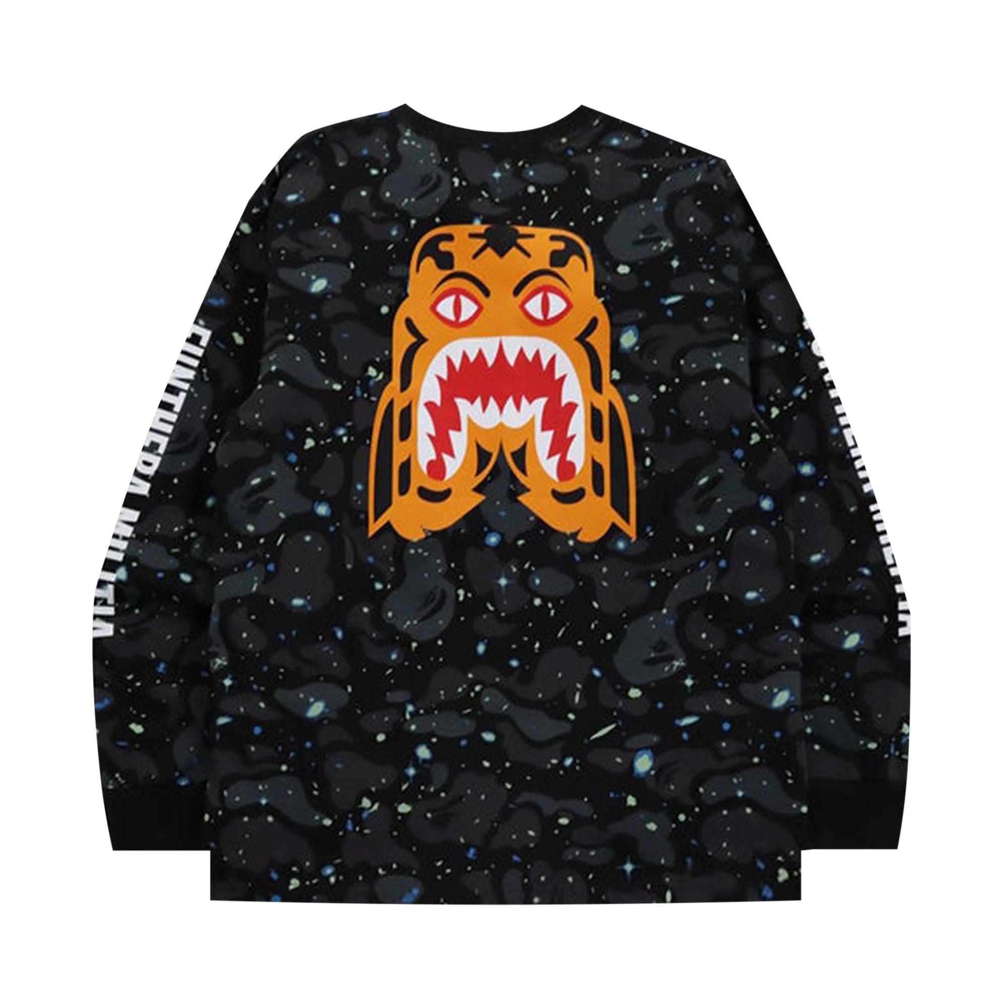 تي شيرت BAPE Space Camo Tiger بأكمام طويلة، أسود