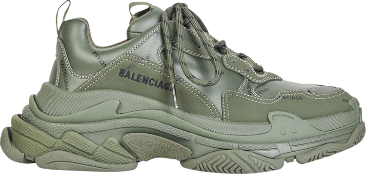 حذاء رياضي Balenciaga Triple S بشعار كامل - أخضر غامق