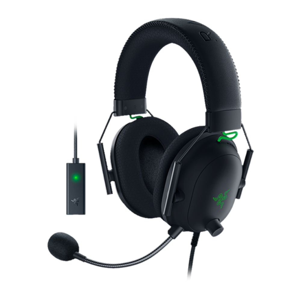 سماعة الألعاب Razer Whirlwind Shark V2 مع ميكروفون، أسود