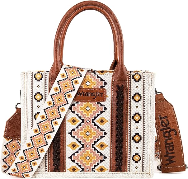 Wrangler Aztec Women's Tote Bag, Angel White (Guitar Strap)