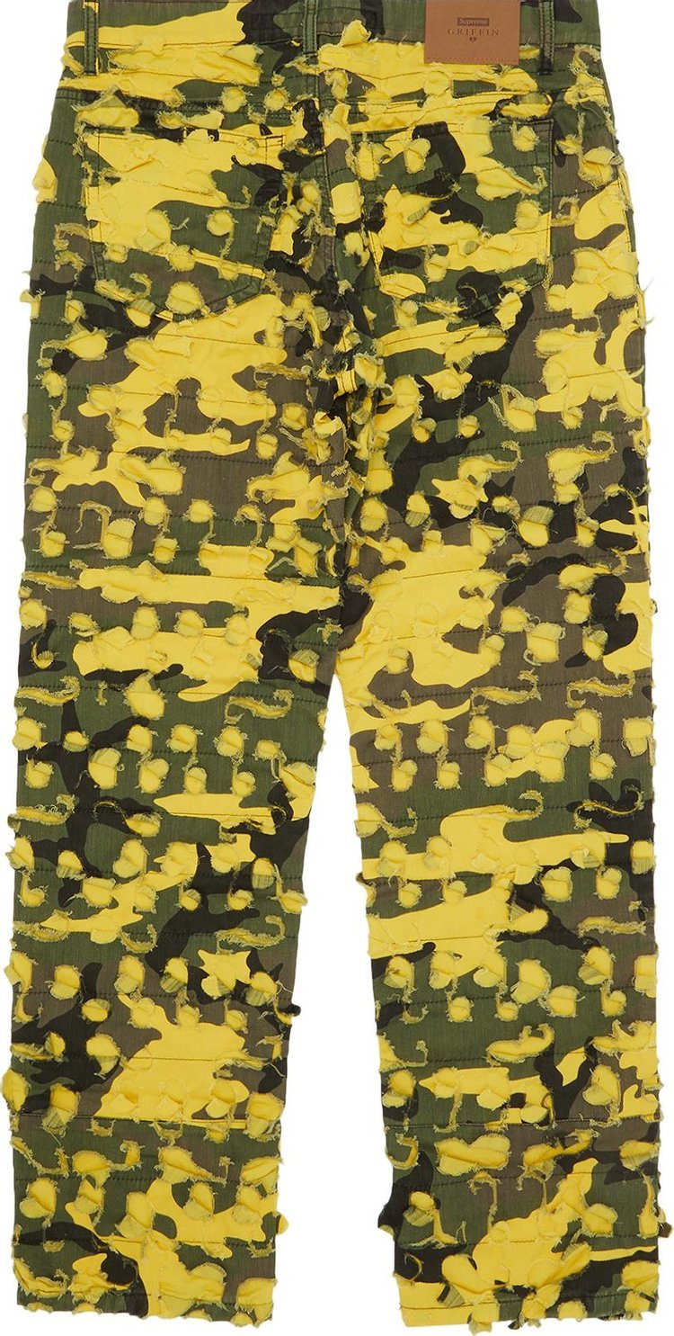 بنطلون جينز Supreme x Griffin بخمسة جيوب "Yellow Camo" متعدد الألوان