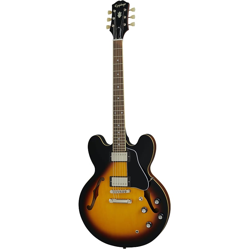 جيتار كهربائي شبه صوتي Epiphone ES-335، مستوحى من Vintage Sunburst من Gibson ES-335