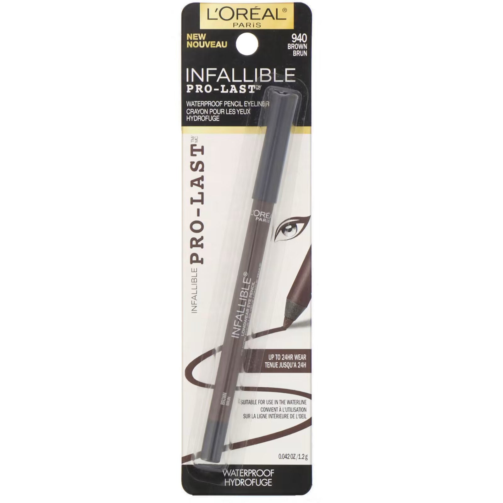 L'Oreal Infallible Pro-Last waterproof eyeliner shade 940 "Brown", 1.2 g