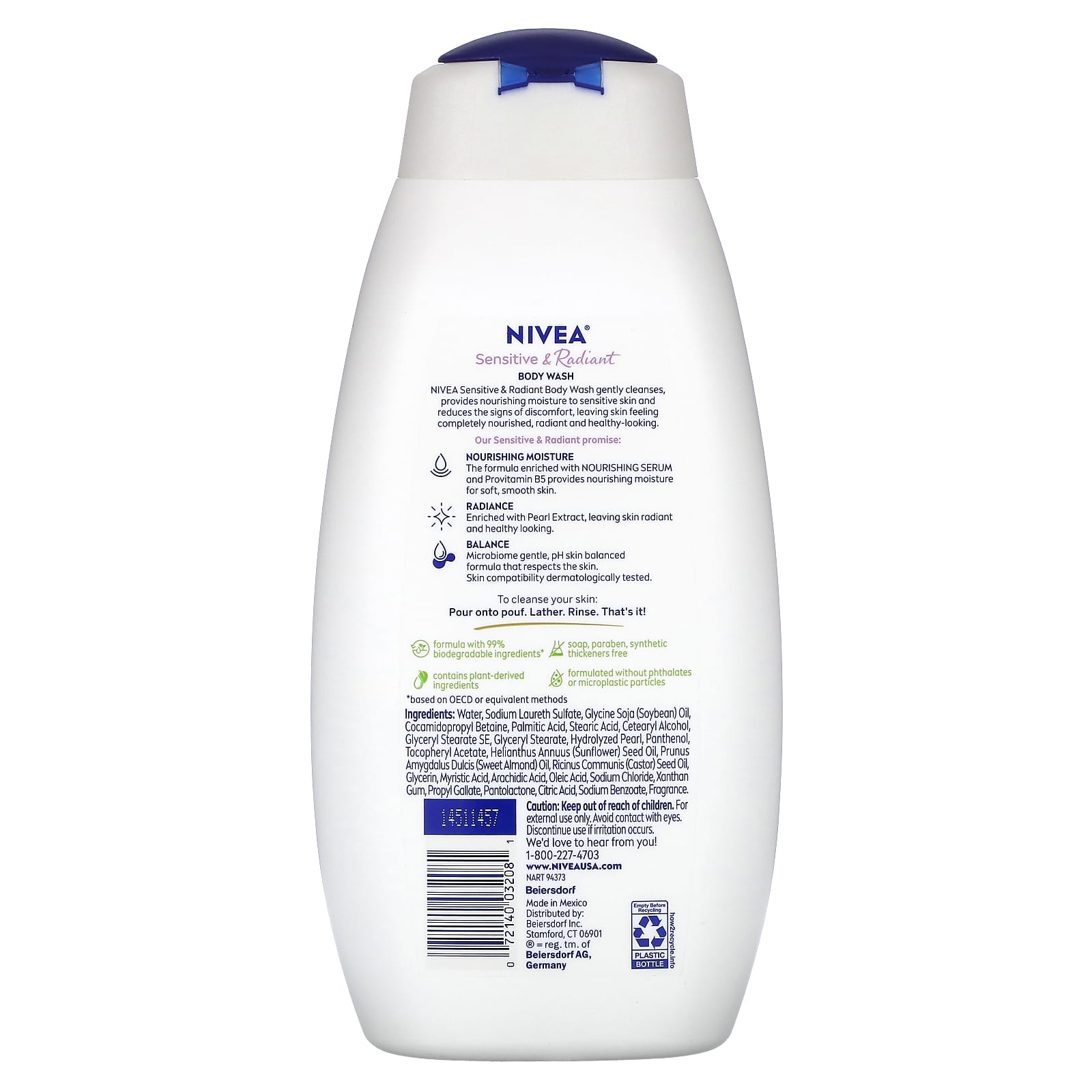 Nivea Gel for sensitive and radiant body with nourishing serum, 591 ml