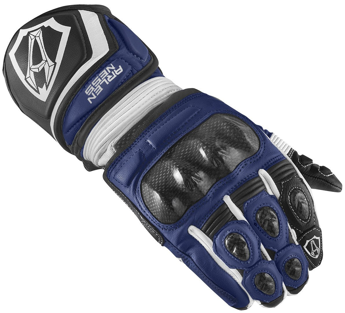 Arlen Ness Monza 2.0 Motorcycle Gloves, Blue/Black/White