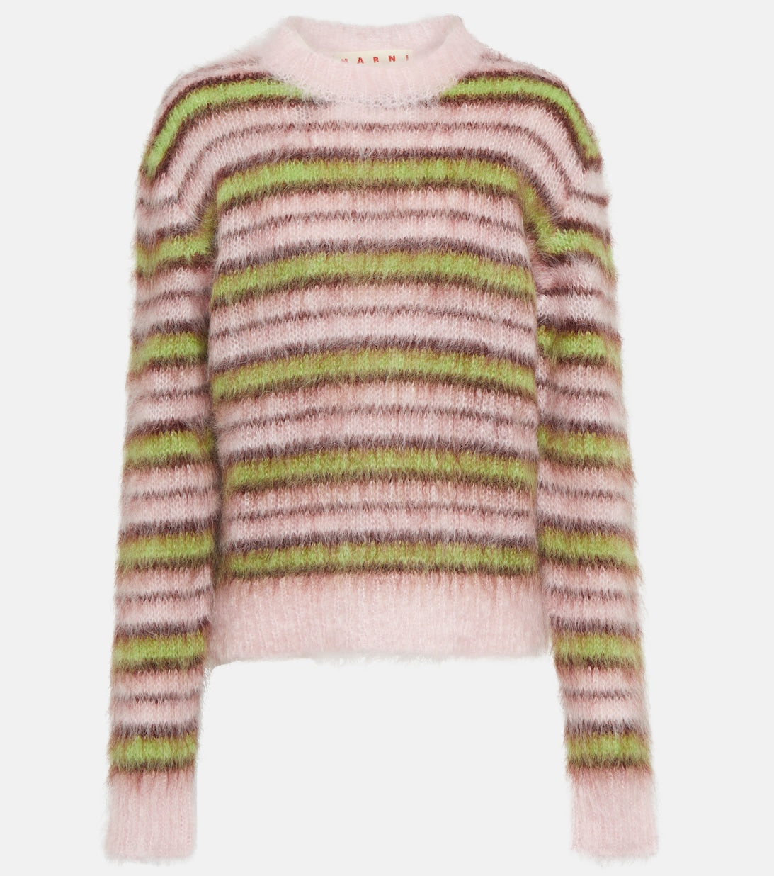 MARNI striped mohair blend sweater, pink