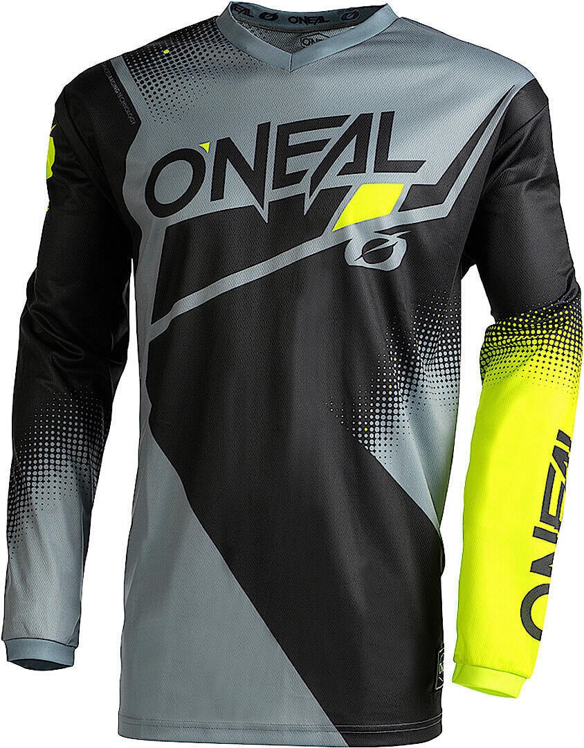 Oneal Element Racewear V.22 motocross jersey, black/gray/yellow