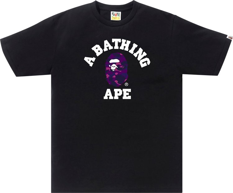 تي شيرت BAPE Color Camo College T-Shirt "أسود/أرجواني"، أسود