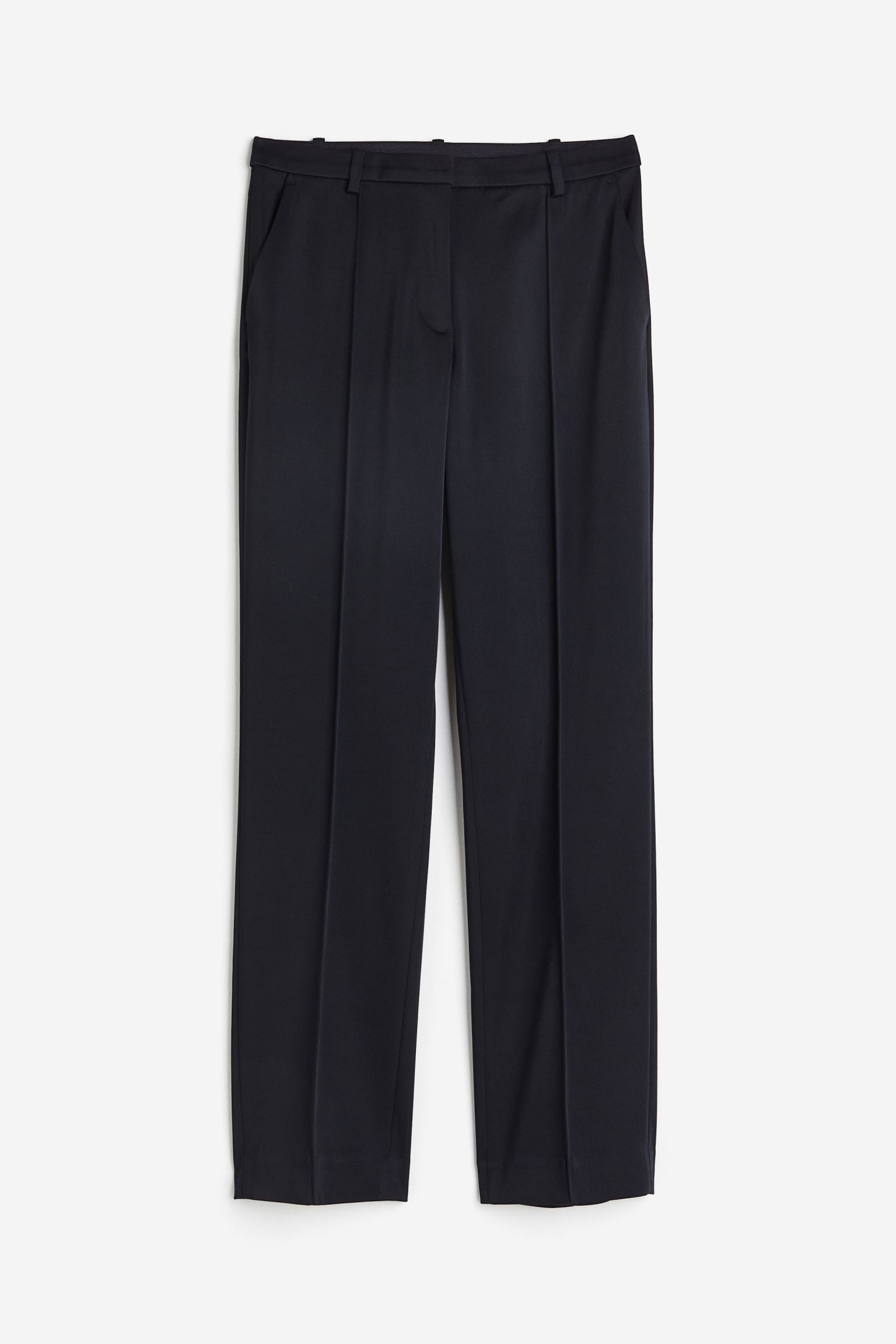 بنطلون H&amp;M Slim Satin باللون الأزرق الداكن