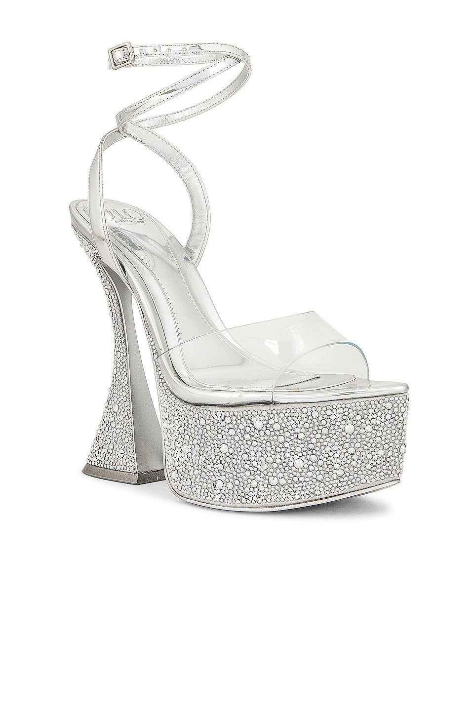 JLO Jennifer Lopez x REVOLVE Beverly Platform shoes, silver