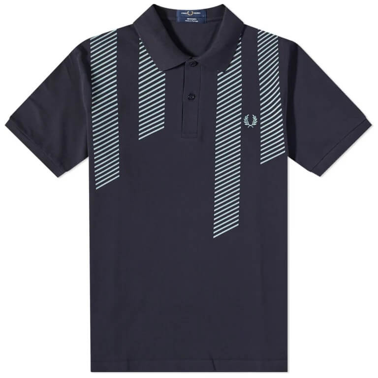 Fred Perry glitch striped polo, navy