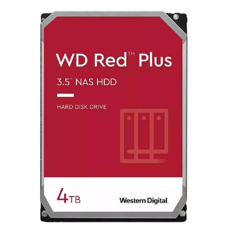 القرص الصلب ويسترن ديجيتال WD Red Plus سعة 4 تيرابايت، 3.5 بوصة، WD40EFZX