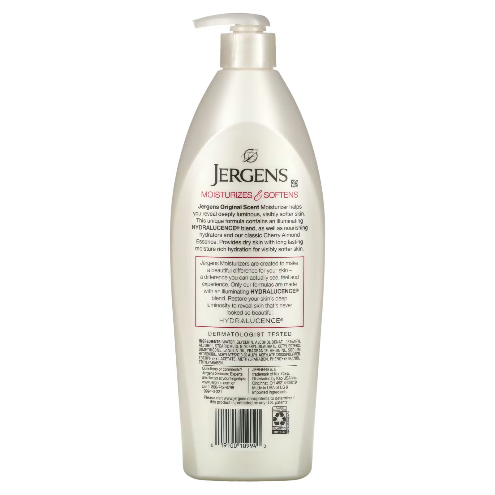 Jergens, Original Scent, Dry Skin Moisturizer, Cherry & Almond 621 ml (21 fl oz)