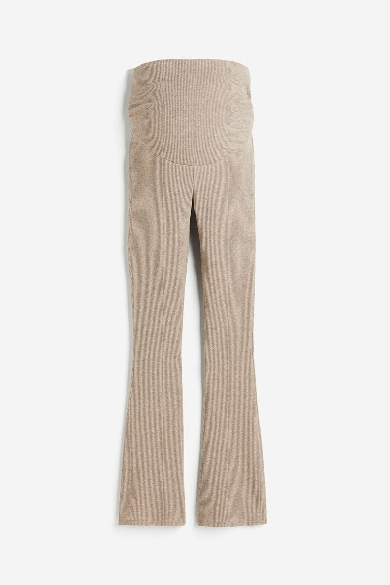 Ribbed trousers "before and after" MAMA H&M, beige