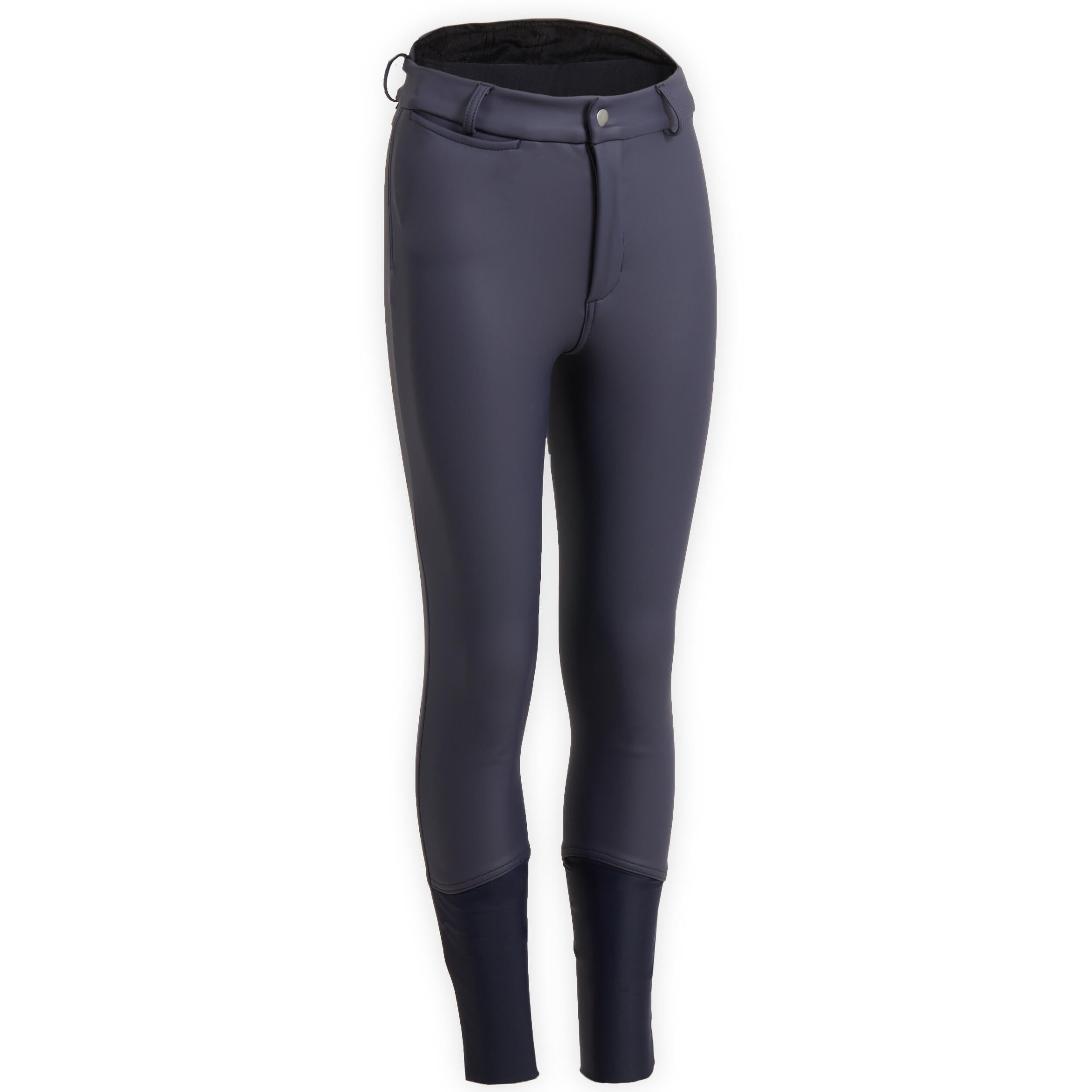 Children's water-repellent breeches Fouganza Warm for riding, blue