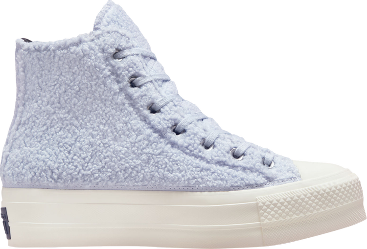 حذاء رياضي Converse Chuck Taylor All Star Platform High Cozy Sherpa للنساء - Ghost، أرجواني