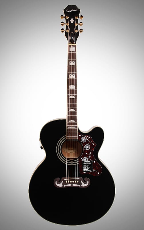 جيتار كهربائي أكوستيك Epiphone J-200 EC Studio، أسود