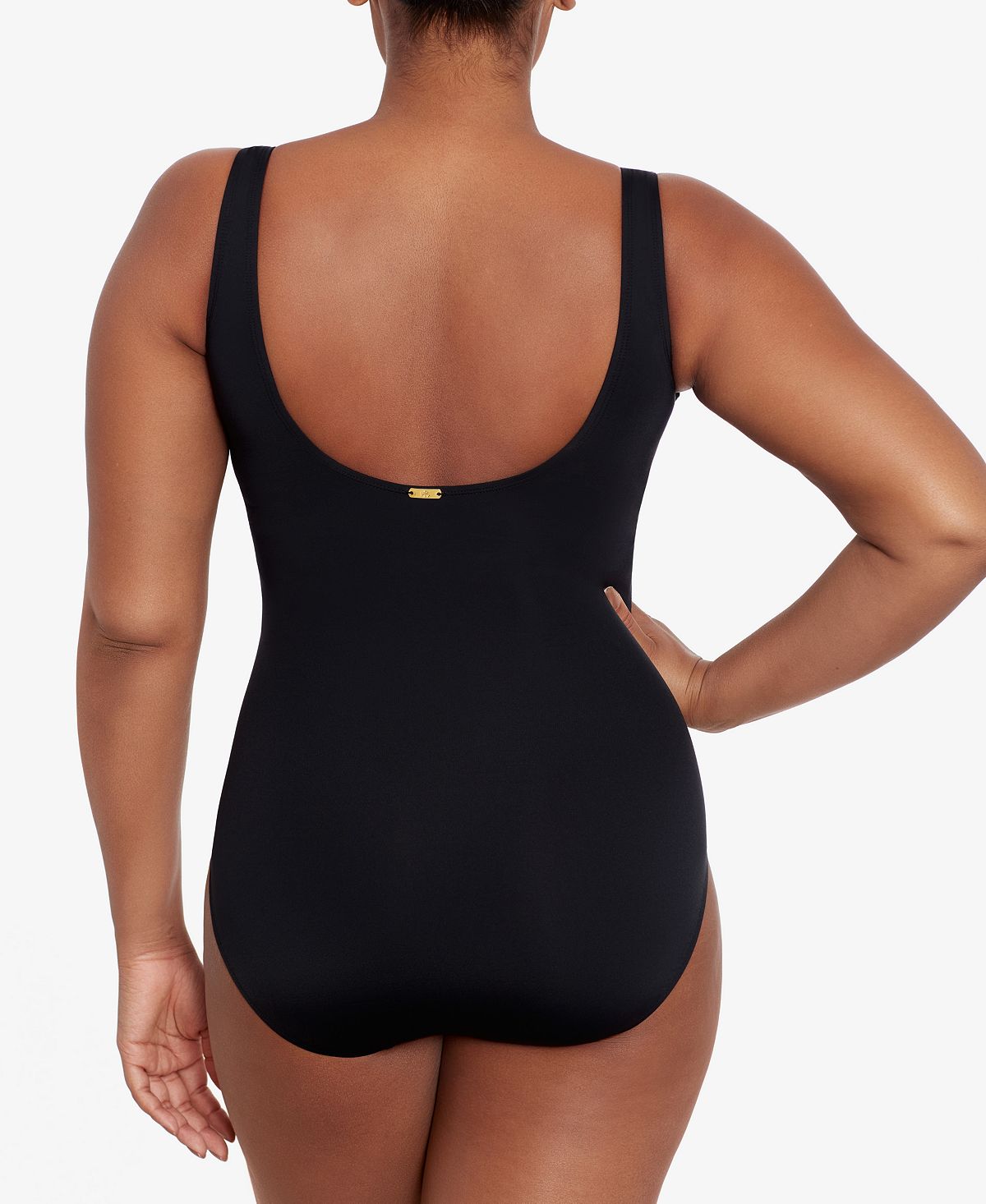 Ralph Lauren One Piece Swimsuit with Shoulder Ring Lauren Ralph Lauren, Black