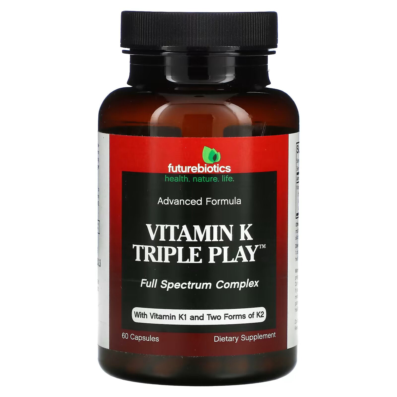 FutureBiotics, Triple Play, Vitamin K, 60 Capsules