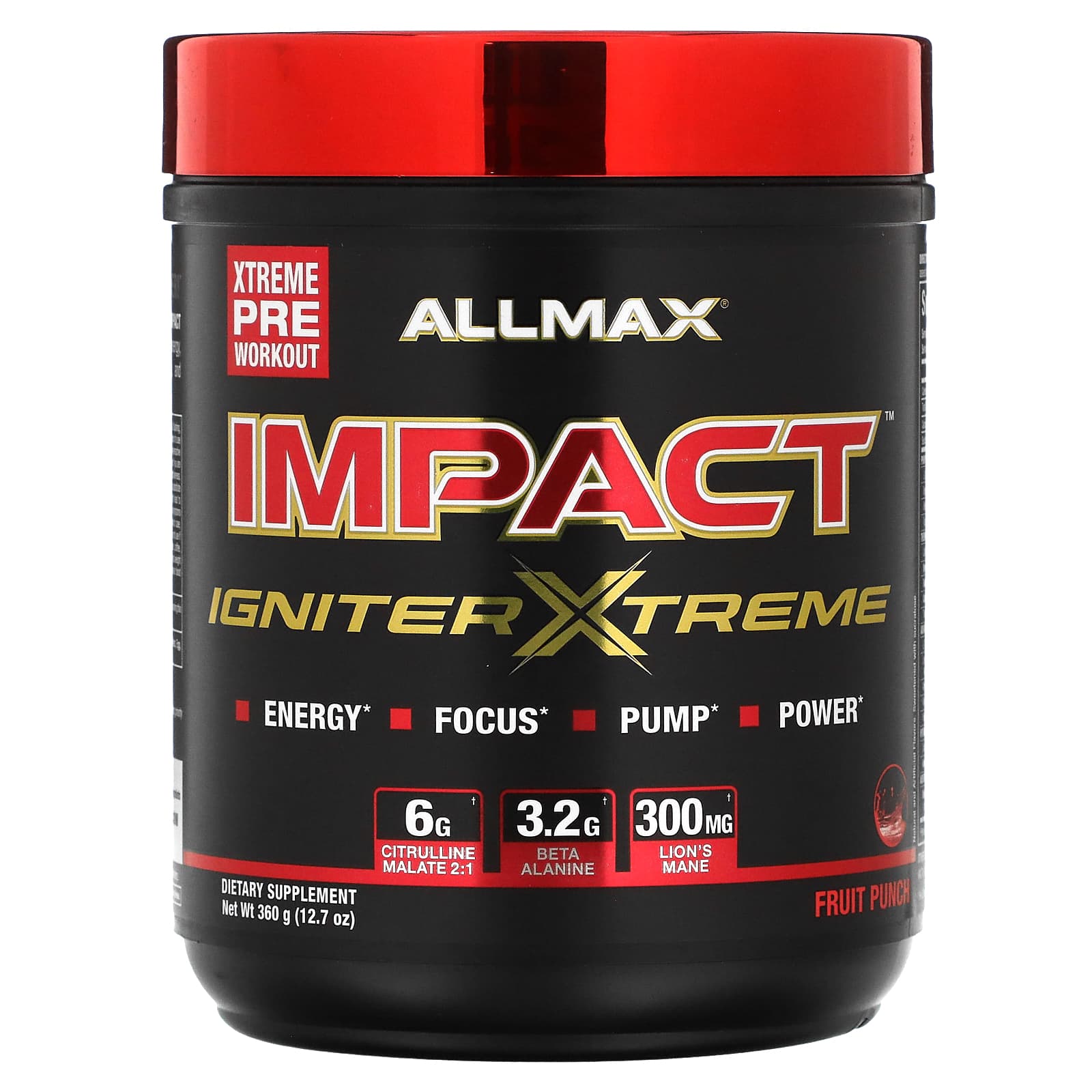 مجمع ما قبل التمرين ALLMAX، نكهة الفاكهة، 360 جرام