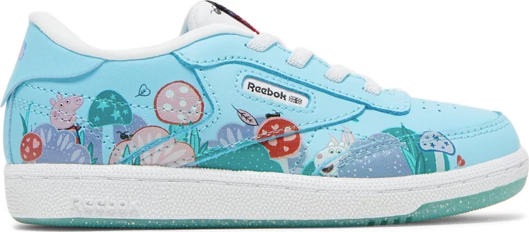 حذاء رياضي من Reebok للأطفال الصغار من Peppa pig x club c "scavenger hunt"، باللون الأزرق