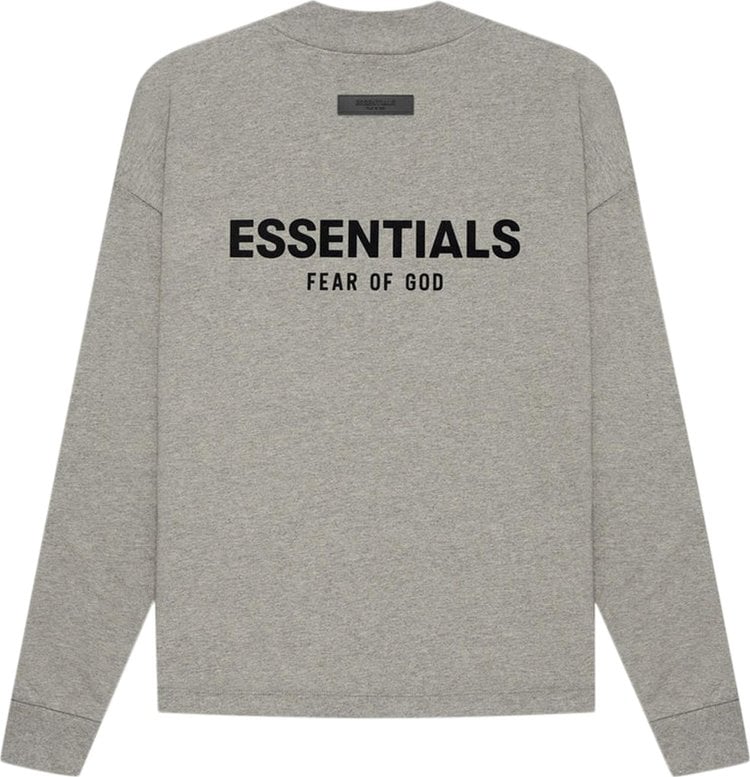 Fear of God Essentials Long-Sleeve Tee 'Dark Oatmeal', gray