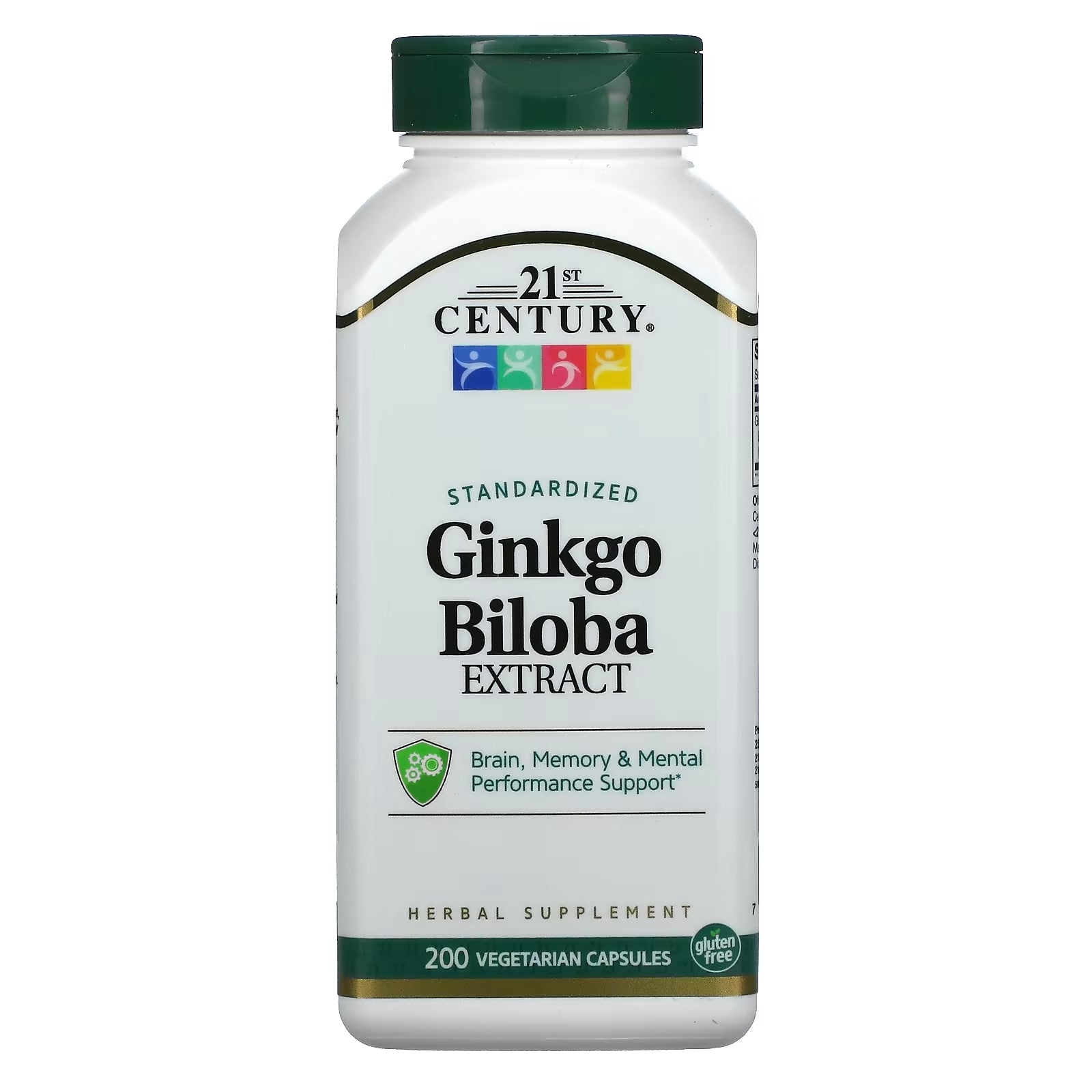 21st Century Ginkgo biloba Extract Standardized, 200 Vegetarian Capsules