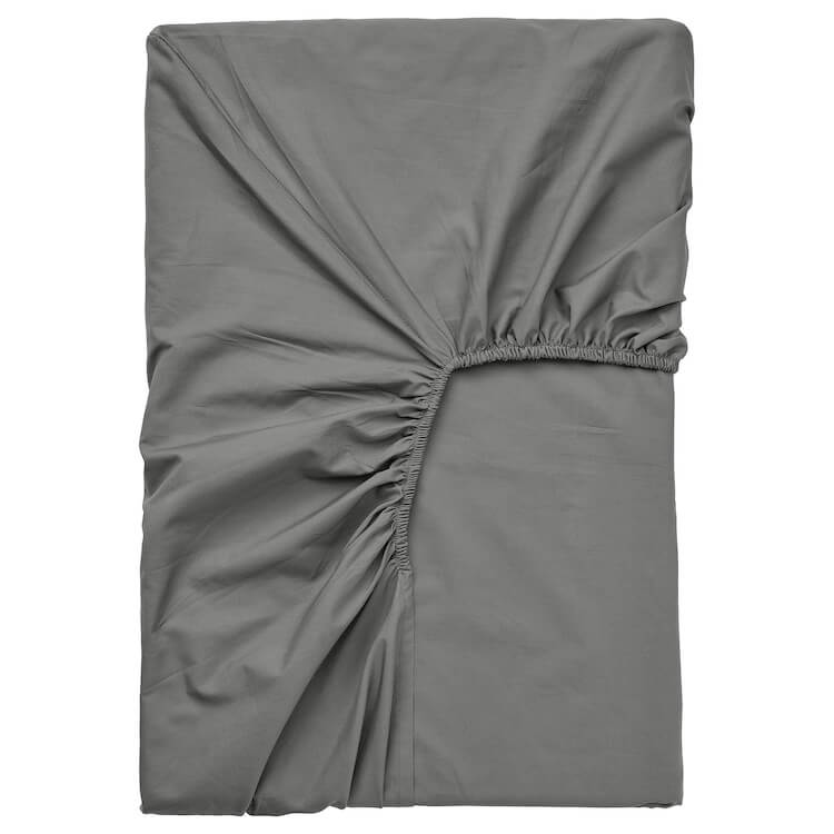 Fitted sheet Ikea Ullvide 180x200 cm, gray