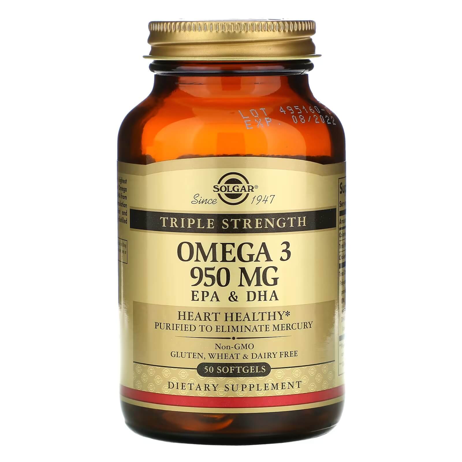 Omega-3 Solgar, 950 mg 50 capsules