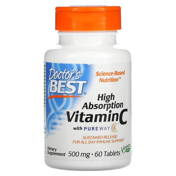 Vitamin C Extended Release with PureWay-C, Doctor's Best, 500 mg, 60 Tablets