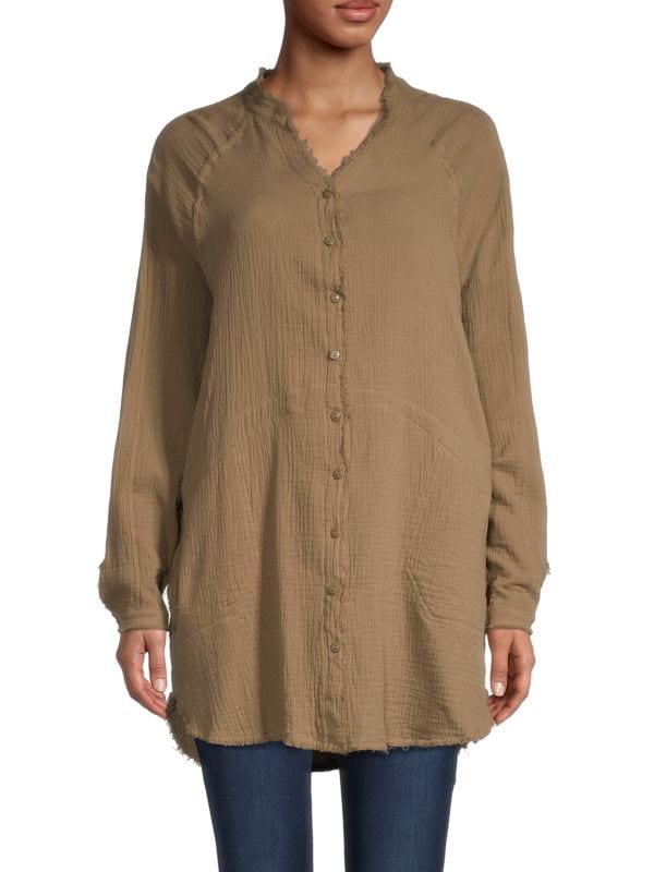 Lucca Olive Button Down Shirt