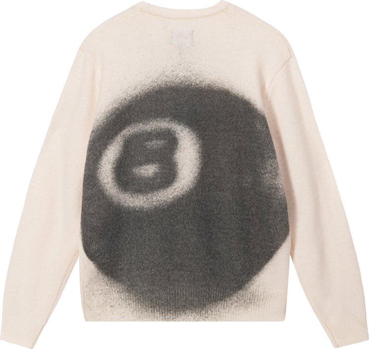 Stussy 8 Ball Spray Sweater 'Ivory', cream