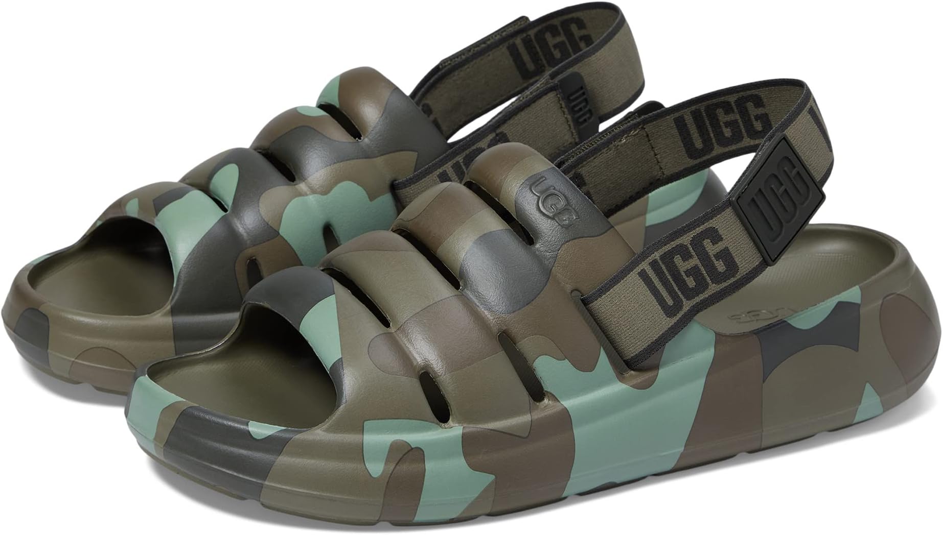 UGG Sport Yeah Camopop Sandals in Moss Green