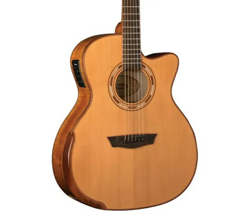 Washburn G66SCE Comfort Deluxe 66 Auditorium Cutaway Acoustic Electic Guitar. Spalted Maple