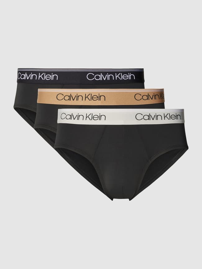 سراويل داخلية بحزام خصر مطاطي، عبوة من 3 قطع من Calvin Klein Underwear، باللون الأسود