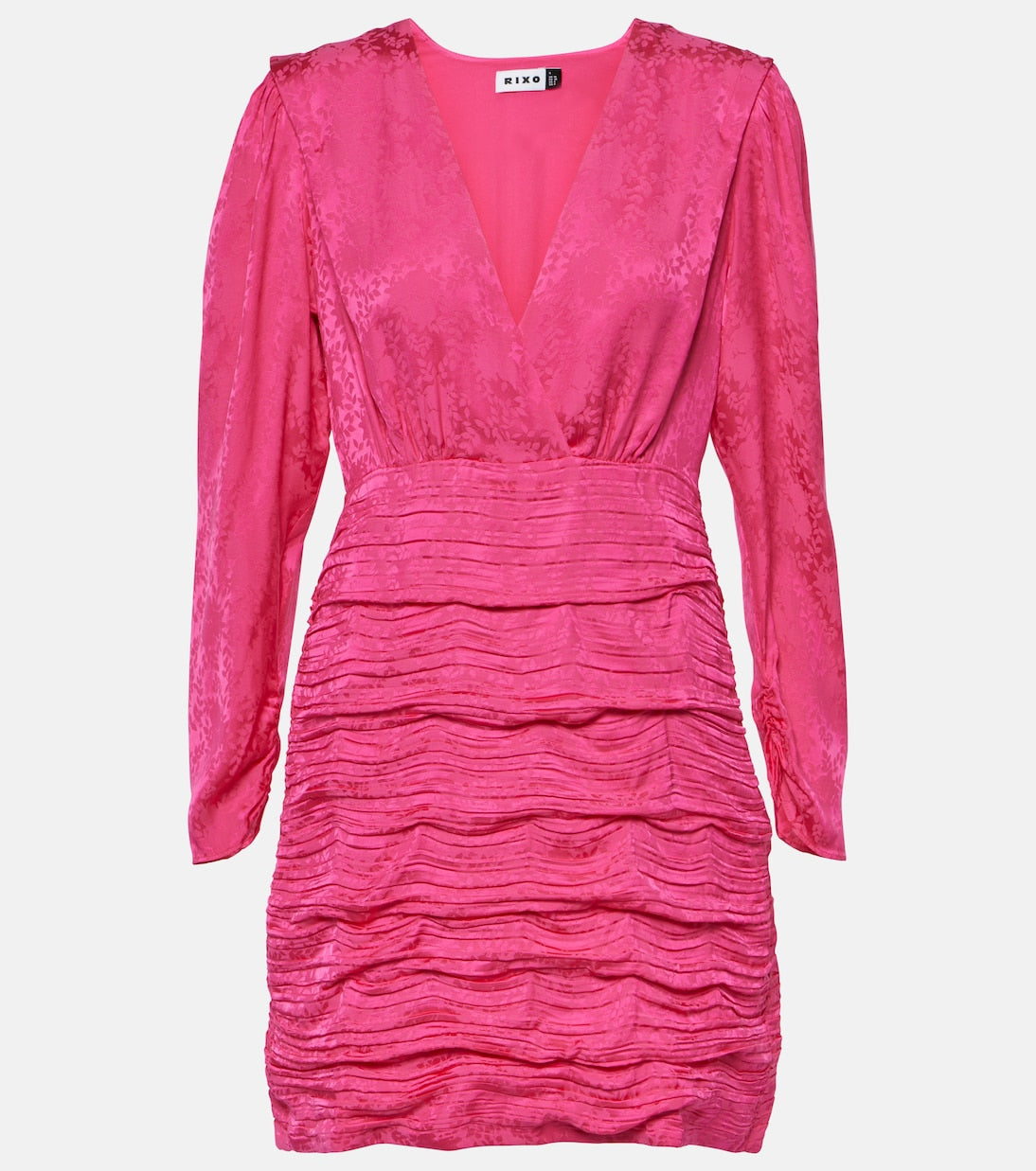 Rixo jacquard mini dress, pink