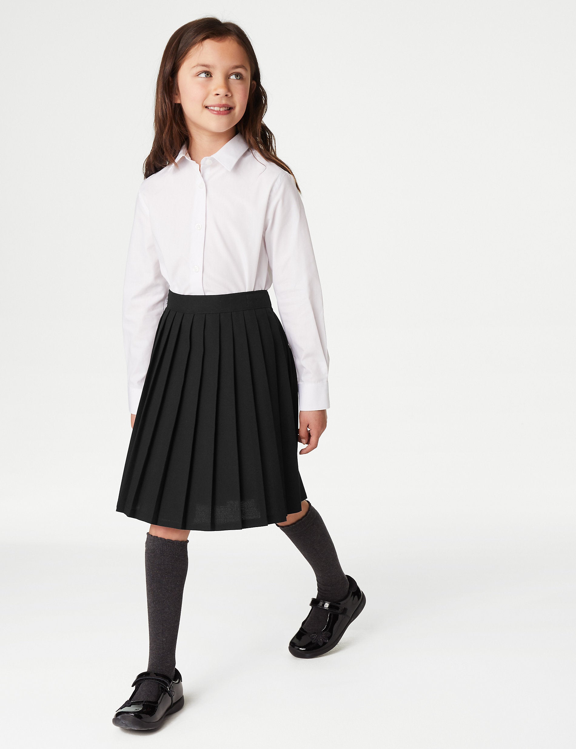 Lightweight Pull-On School Skirt for girls (2-16 years) Marks & Spencer, black