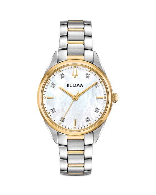 Classic watch, 33 mm Bulova, White