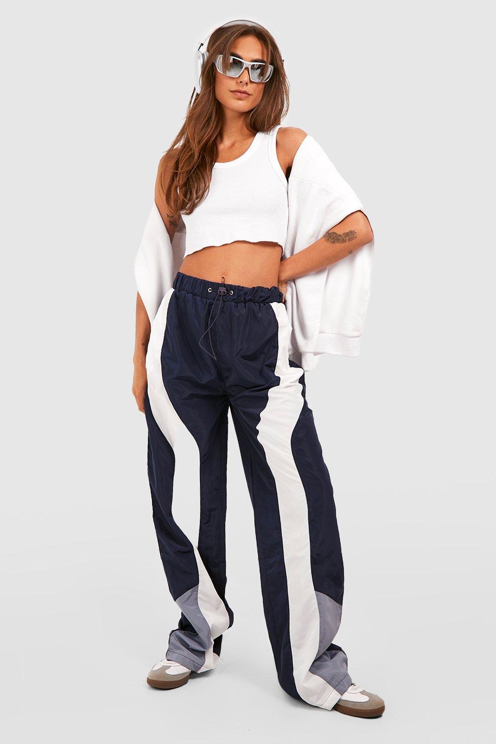 Boohoo Wide Leg Sweatpants, Navi