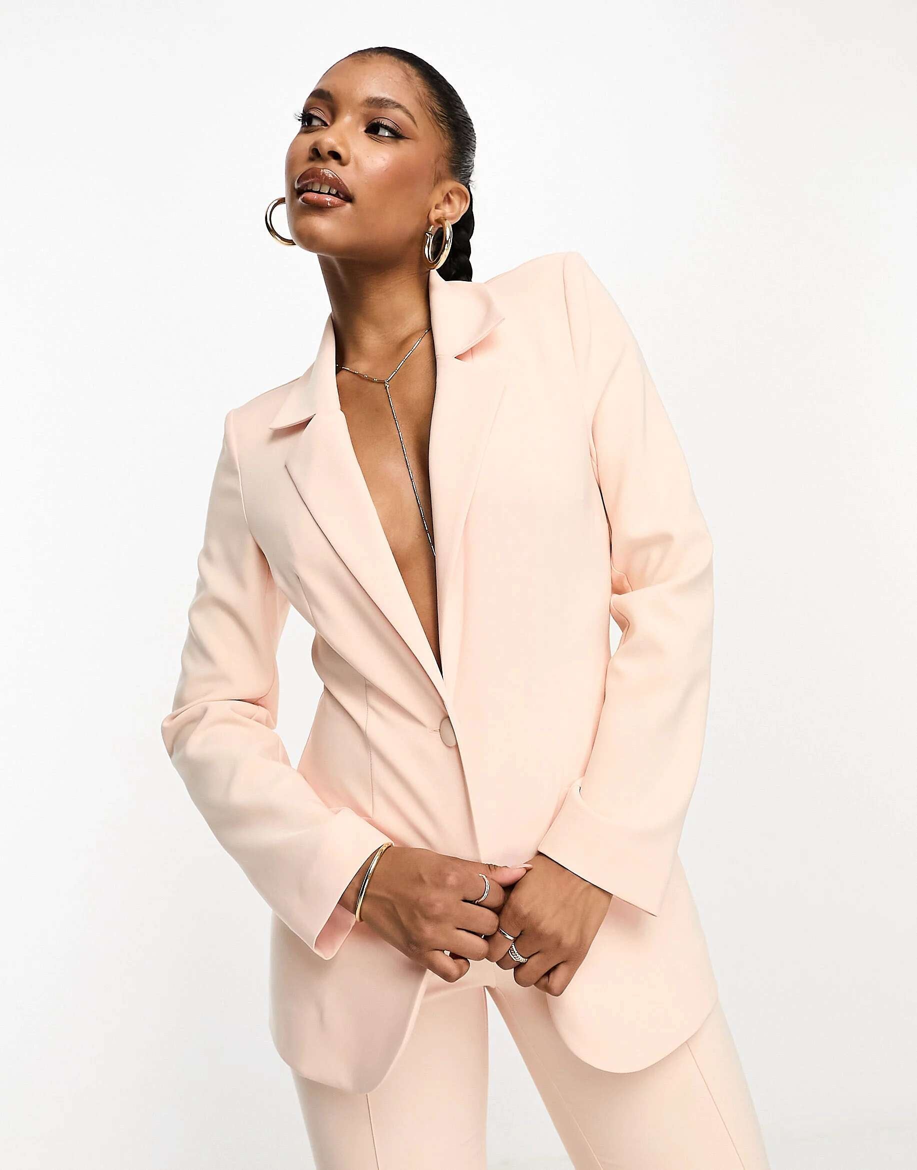 ASOS LUXE Blazer in Light Pink