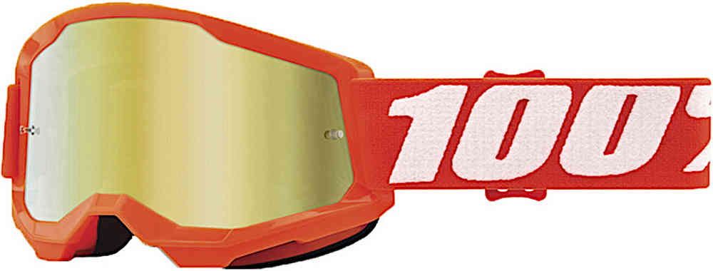 100% Chrome Strata 2 Essential 1 Youth Motocross Goggles, Orange